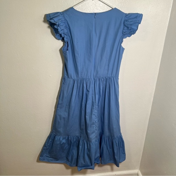 Eliza J Midi Dress Light Blue Ruffle Flutter Sleeve 2 - Picture 5 of 10